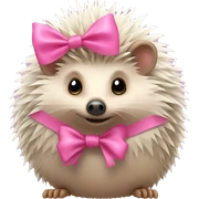 hedgehog with a pink bow sticker