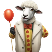Clown + sheep sticker