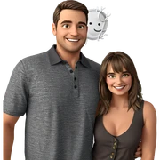 casual smile with friends sticker