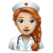 blue eyes redhead nurse sticker
