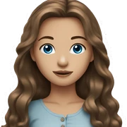 beautiful girl long brown hair , blue eyes sticker