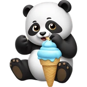 Panda eating ice cream sticker