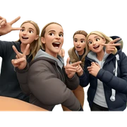 group of friends outdoors fun sticker