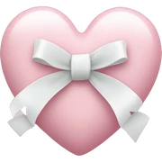 Pastel pink heart with white bow sticker