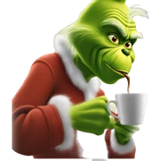 The grinch drinking coffee sticker