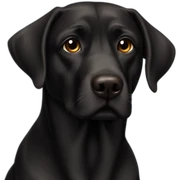 Perro negro como labrador con ojos marrones sticker