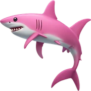 pink shark sticker