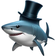 Shark with a top hat sticker