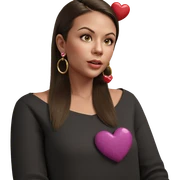 girl with heart earrings sticker