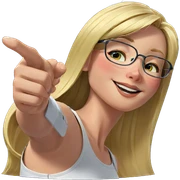 blonde girl with glasses smiling sticker