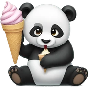 Panda eating ice cream sticker