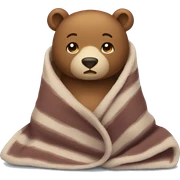 bear cozy in blanket sticker