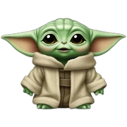 Baby yoda, happy sticker