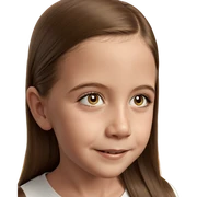 smiling girl with long brown hair sticker