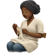 Woman knitting sticker
