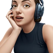 girl in headphones indoors sticker