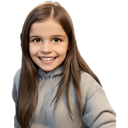 smiling girl with brown hair sticker