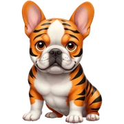 french bulldog with tiger stripes sticker