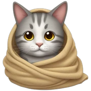 cat wrapped up in a blanket sticker