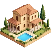 tuscan villa isometric sticker