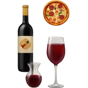 Wine and pizza sticker