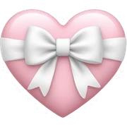 Pastel pink heart with white bow sticker