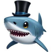 Shark with a top hat sticker