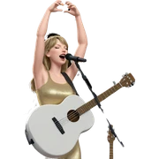 singing girl with guitar closed eyes sticker