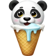 Panda eating ice cream sticker