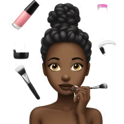 Black girl doing makeup  sticker