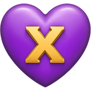 The white Letter “x” inside a Purple Heart sticker