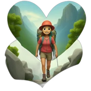 Heart hiking sticker