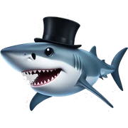 Shark with a top hat sticker