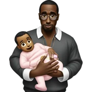 P Diddy holding baby oil  sticker