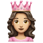Brunette princess with pink crown  sticker