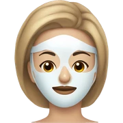 Lady with face mask spa beauty full face relaxing sticker