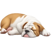 English bulldog sleeping sticker