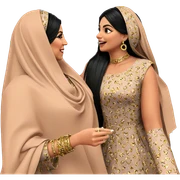 girls in stylish dresses indoors sticker