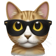 Cat with sunglasses sticker