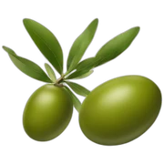an olive touching an olive sticker