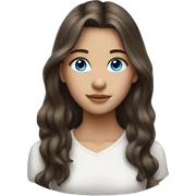 Beautiful teenage girl, long hair, brunette, blue eyes sticker