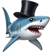Shark with a top hat sticker