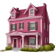burgundy pink house sticker