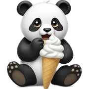 Panda eating ice cream sticker