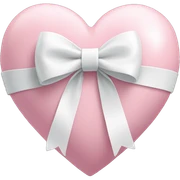 Pastel pink heart with white bow sticker