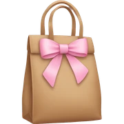 Brown bag with pastel pink bow sticker