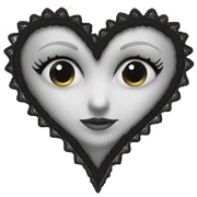 Black lace heart sticker
