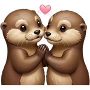 Kissing otters  sticker