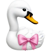 Swan with a pink bow sticker