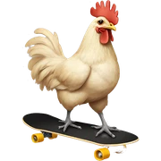 Chicken on a skateboard  sticker